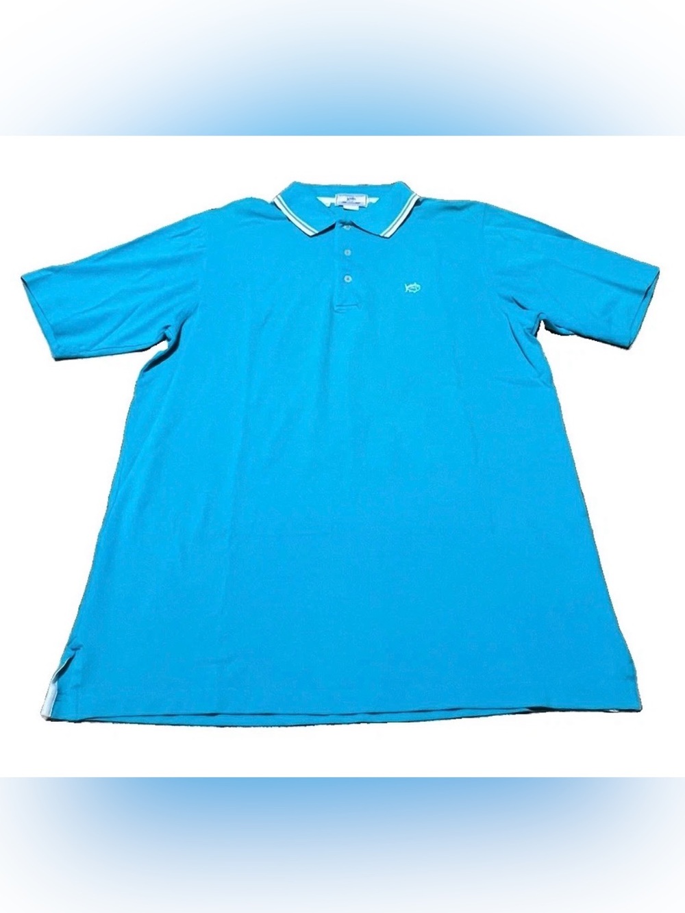 Southern Tide Sport Aqua Blue Pima Cotton Blend Club Fit Polo Shirt Mens Size M